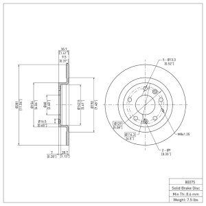 Mazda CX-3 Brake Rotor (1) - Rear - R1 Concepts - Plain - `16-`18